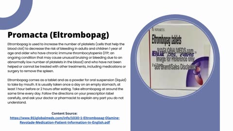 Promacta (Eltrombopag) 50mg Medication Cost and Package Insert