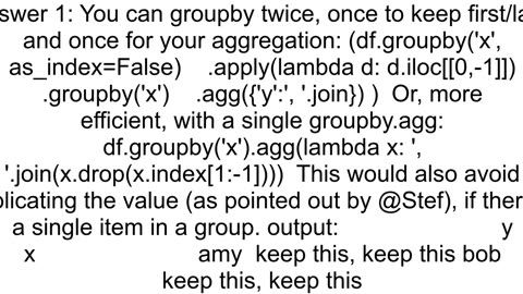 How to keep only the first and last item of a pandas groupby join