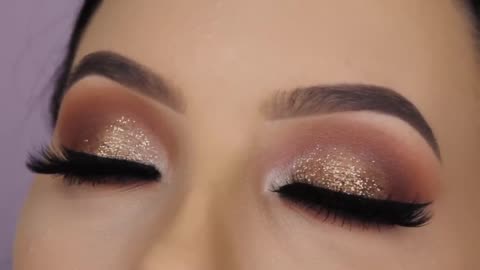 classic brown glitter eye makeup tutorial mp4.