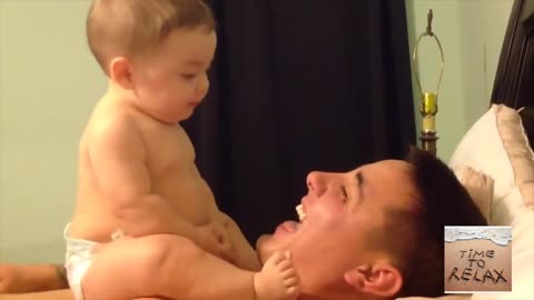 Funnest Moments of Cute 🥰 Baby and Daddy || Cute baby Video