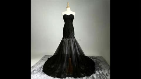 Black Satin Wedding dress