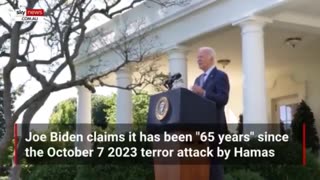 WOW: Bumbling Biden Claims It's Been 65 YEARS Since the October 7th Hamas Attack