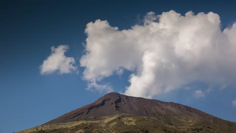 Active volcano smoking