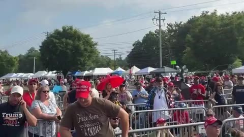 Thousands of Patriots Are Standing Outside the Venue Nine Hours Before Trump Speaks in Harrisburg, PA
