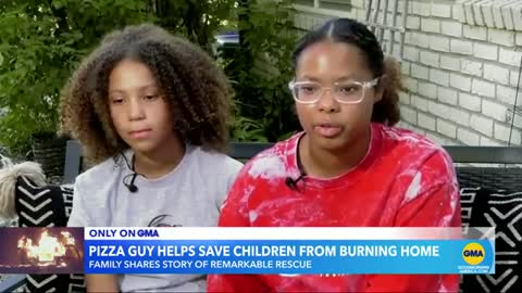 Family speaks out after hero pizza guy rescues children from burning home l GMA