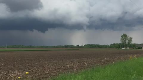 Forming Tornado Reaches Towards the Ground