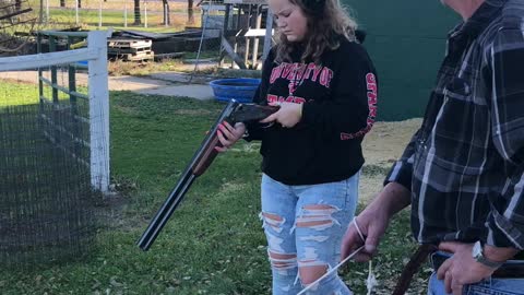 My daughters first shooting lessons.