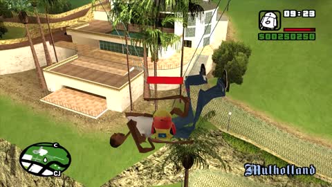 Can CJ reach Madd Dogg's mansion with a PARACHUTE jumping off MAZE BANK TOWER in GTA San Andreas?