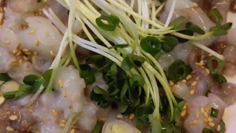 Delicious Korean raw octopus