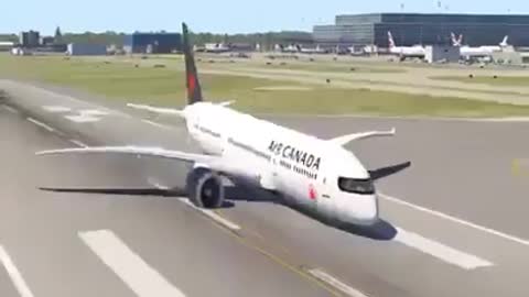 Scary scenes of some aircraft during an emergency landing