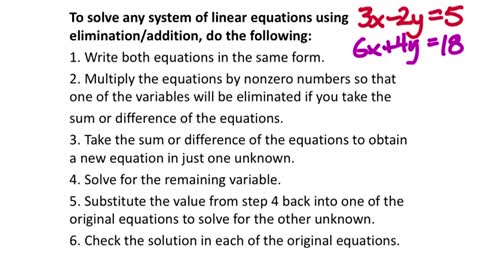 Substitution and Elimination (MATH 1010 Unit 2 Lesson 1)