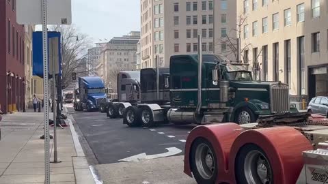 A Trucker Convoy Has Arrived Just a Block Away from the White House