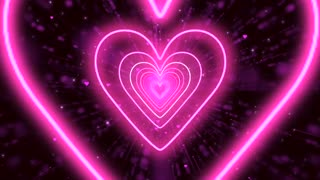 278. Heart Tunnel Background💗Pink Neon Heart