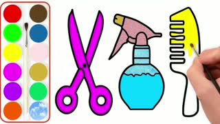 Drawing and Coloring for Kids - How to Draw Haircutting Tools