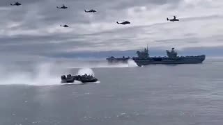 United States fleet of warships seen off the coast of Yemen.