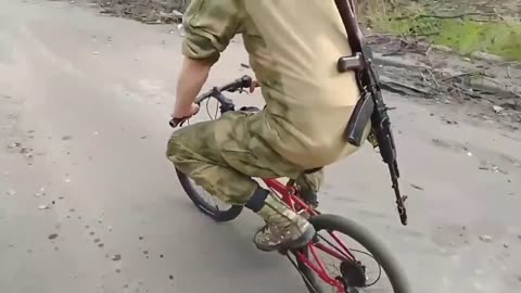 Elite Russian Bicycle Commando Down to One Wheel