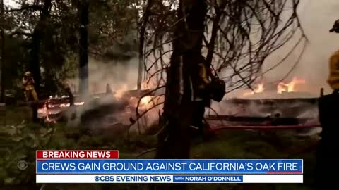 Crews gain ground against California's Oak Fire