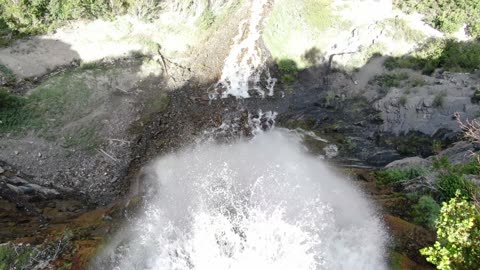 Drone shot from top of the Waterfall