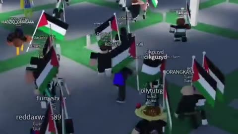 Roblox Players attending “Free Palestine” Protests In Game