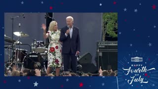 Sleepy Biden has to be reminded by wife Jill to say "God bless America"