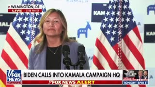 Biden calls into Kamala campaign HQ