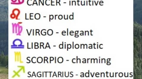 Qualities of the zodiac sign