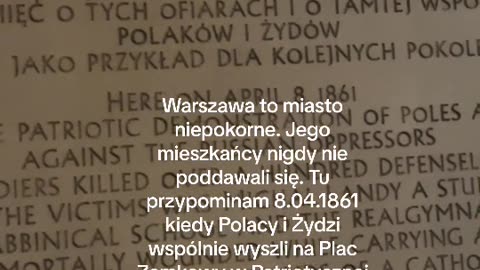 019. No War. 8.04.1861 Manifestacja Patriotyczna Polaków i Żydów przeciw zaborcy carskiemu.