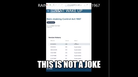 MAKING RAIN OFFICIALLY SINCE 1967 - GOT PATENTS...
