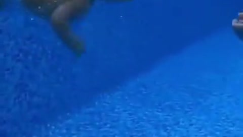 baby swimming in pool training, Soo cute