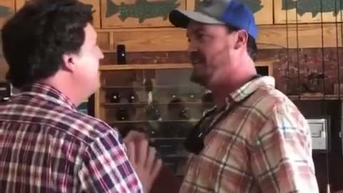 Crazy Leftist Gets in Tucker Carlson’s Face at Fly Fishing Shop In Montana