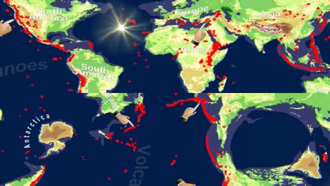 World Physical Map 360° video l first video in worldwide l it can rotate