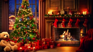 Michael Bublé Christmas Songs Playlist with Fireplace