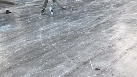 Icy Streets Create Perfect Ice Skating Rink