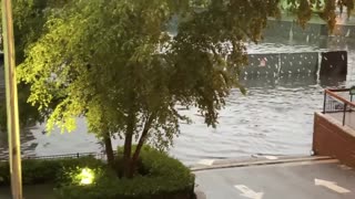 Extreme flooding in Hoboken, NJ after heavy rain storm