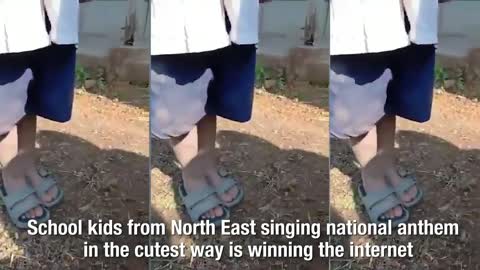 School kids from North East singing national anthem in the cutest way is winning the internet