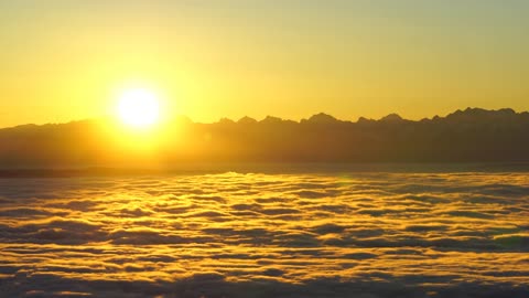 Breathtaking sunrise from Alps mountains