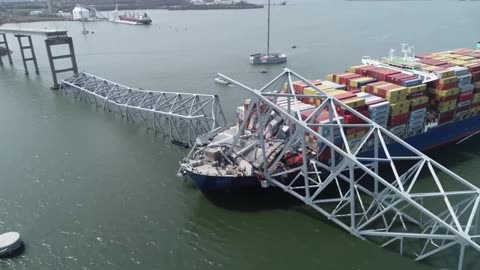 Drone footage by NTSB federal investigators shows extent of Baltimore Bridge disaster