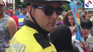 Child AntiFa Assaults Street Preachers At Portland Pride Parade