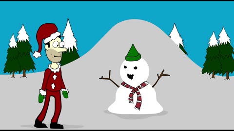 Winter Confrontation: Santa Meets the Snowman[short animation]