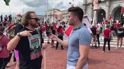 Protester LOSES IT when asked "do you have a job?" 🤣