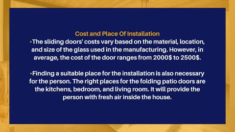 Steps to consider for Folding patio doors installation