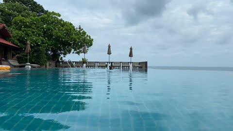 heated infinity pool