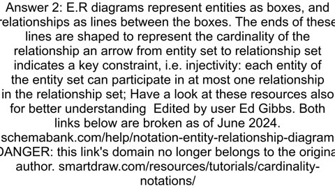 Single line with an arrow mark in Entity Relattionship diagram