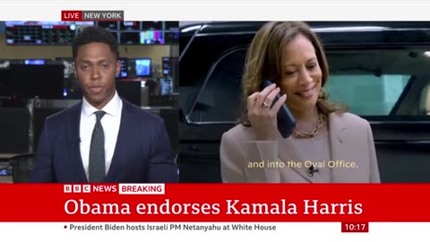 Barack Obama endorses Kamala Harris for US president | BBC News