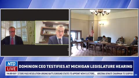 DATED DEC 2020 DOMINION CEO CAUGHT LYING! Michigan Hearing -