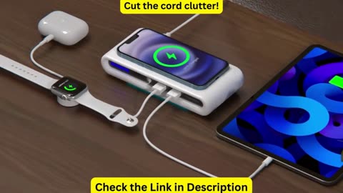 Cut the cord clutter! 4 In 1 Wireless Charger Pad Stand LED Light Type C PD USB Charger
