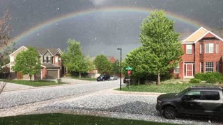 Rainbow Amidst the Hail
