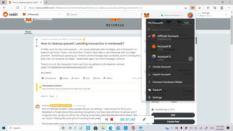 Ep39: how to clean up queued/pending transactions in Metamask