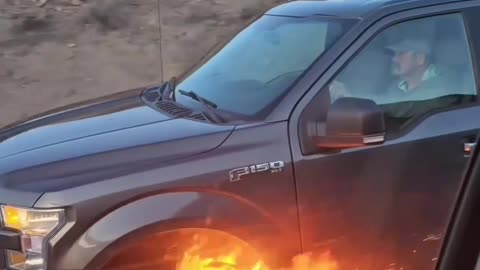 F-150 driving on its rim