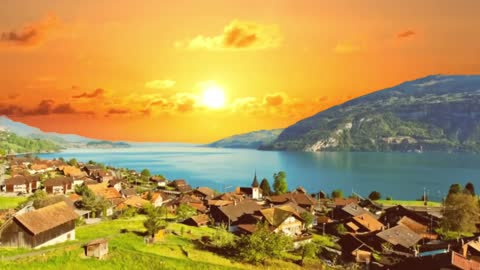 Beautiful sunset in Switzerland